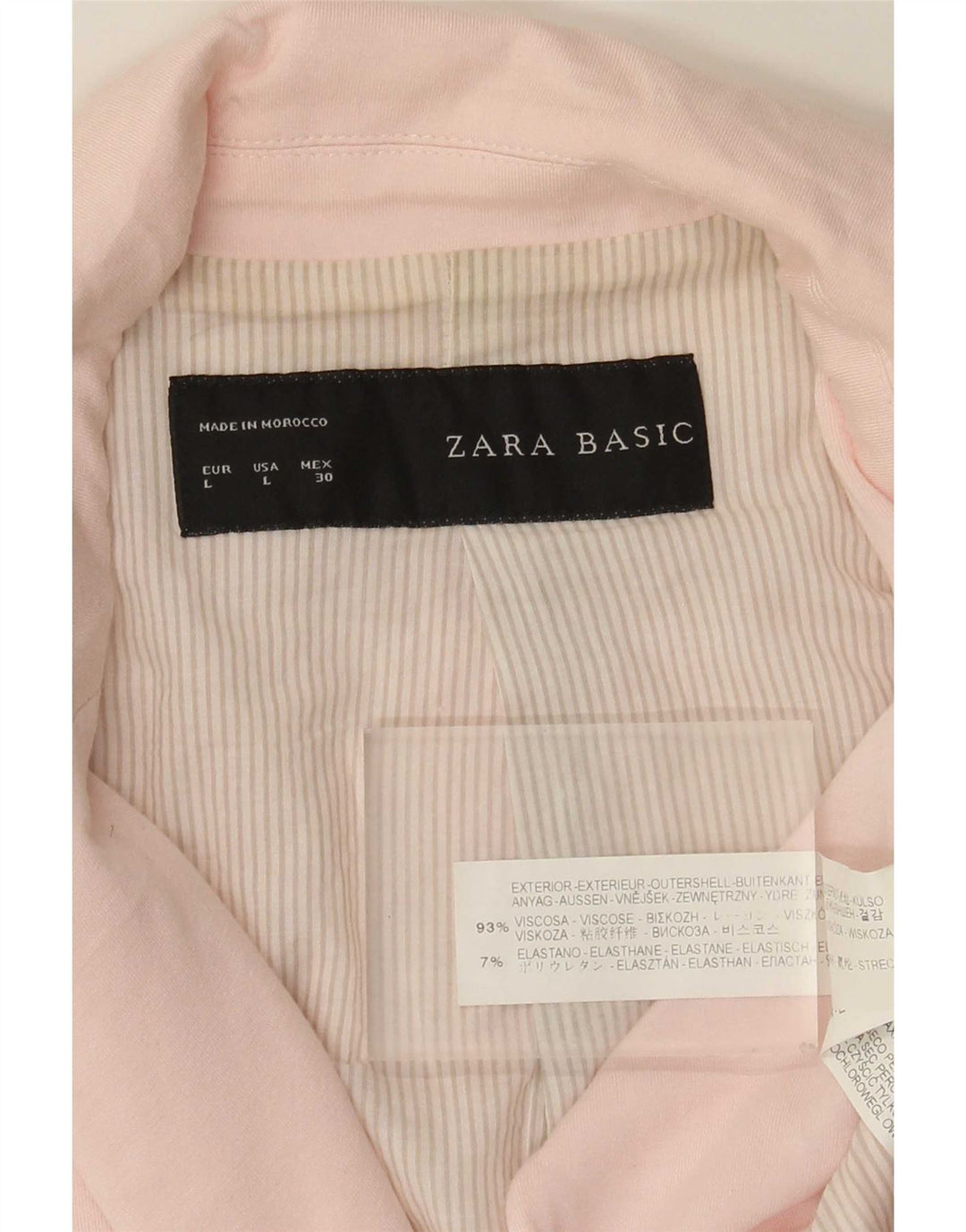 Zara Veste Blazer 1 Bouton Femme UK 14 Grande Viscose Rose