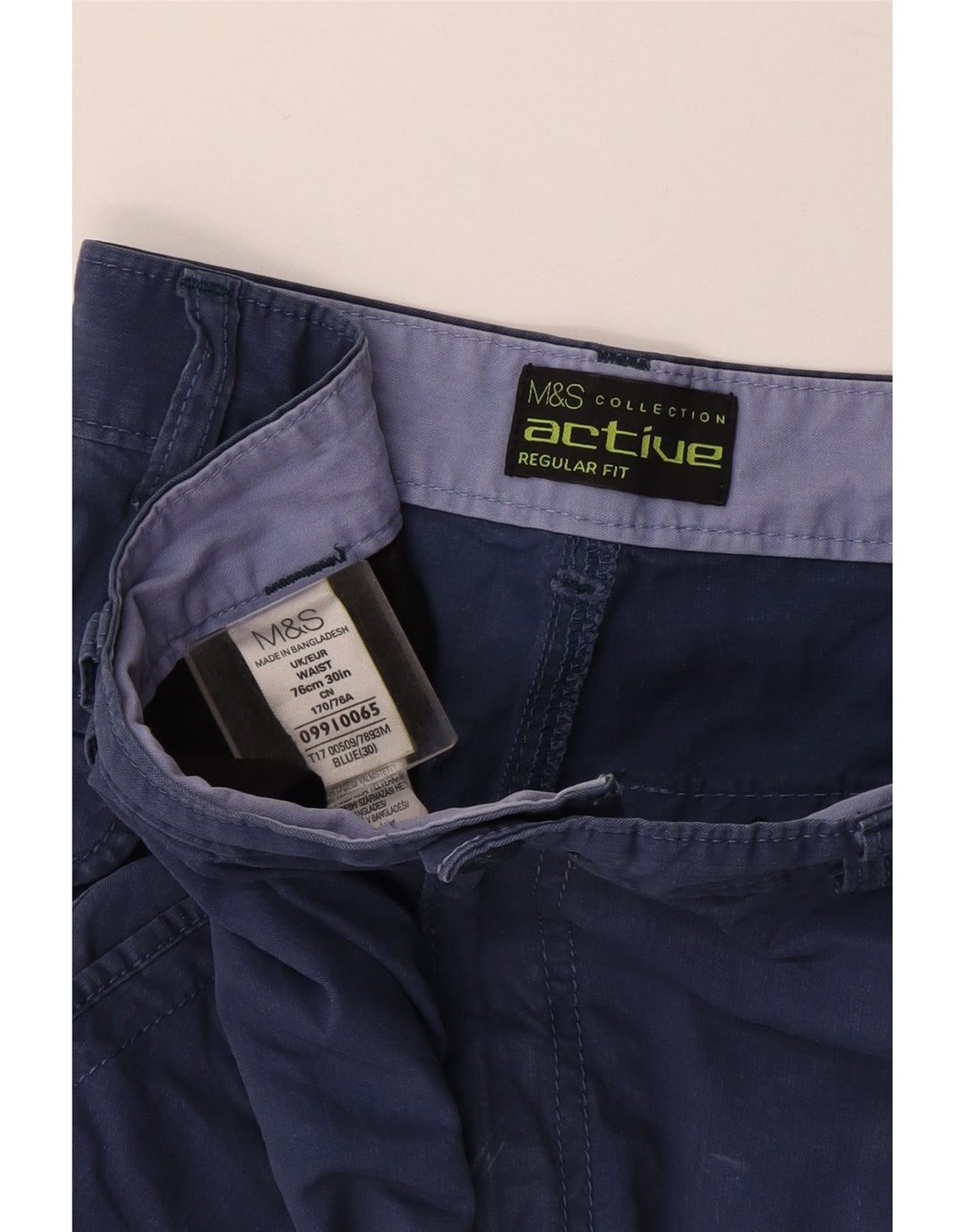 MARKS & SPENCER Short cargo coupe régulière W30 en coton bleu moyen pour homme
