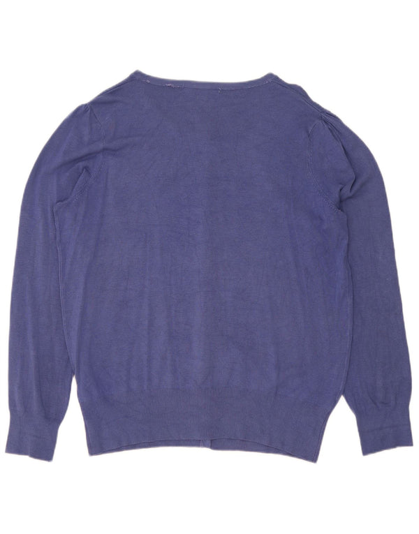Marks & Spencer Pull Cardigan Femme UK 16 Large Bleu Viscose
