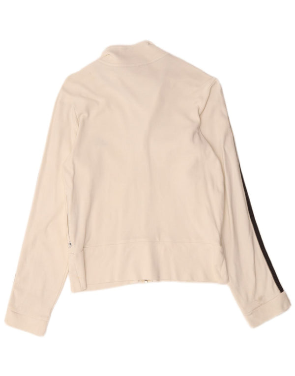 Adidas Veste de survêtement pour femme UK 12 en coton blanc moyen