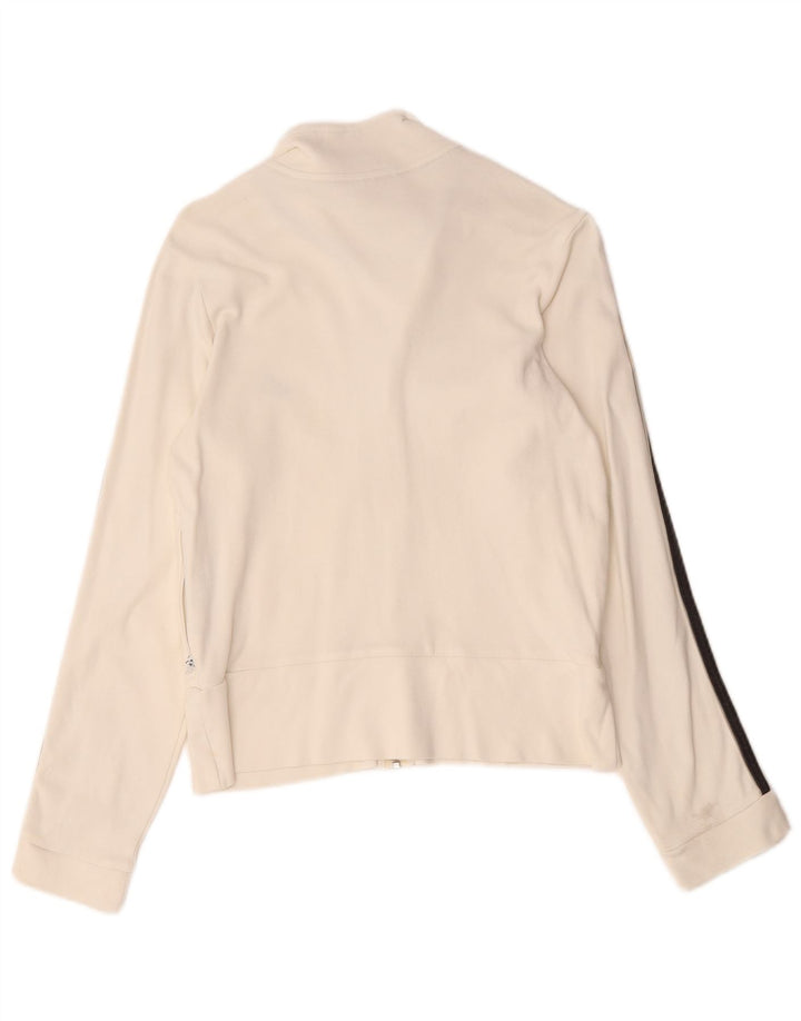 Adidas Veste de survêtement pour femme UK 12 en coton blanc moyen