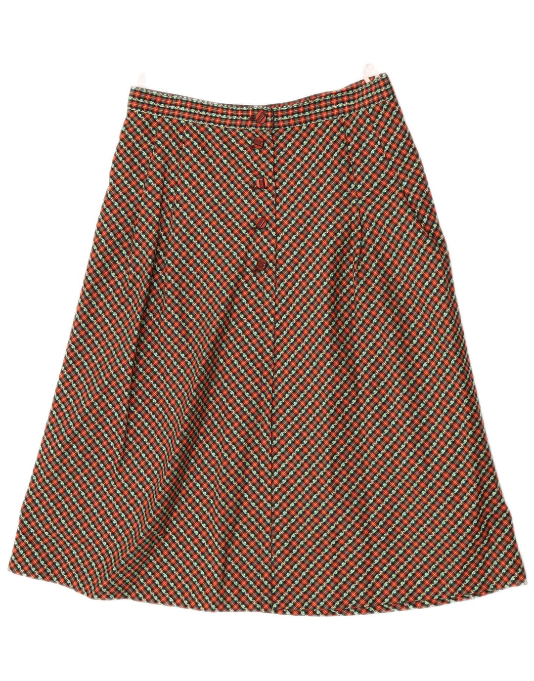 vintage Femme Jupe A-Line W28 Moyen Multicolore Check