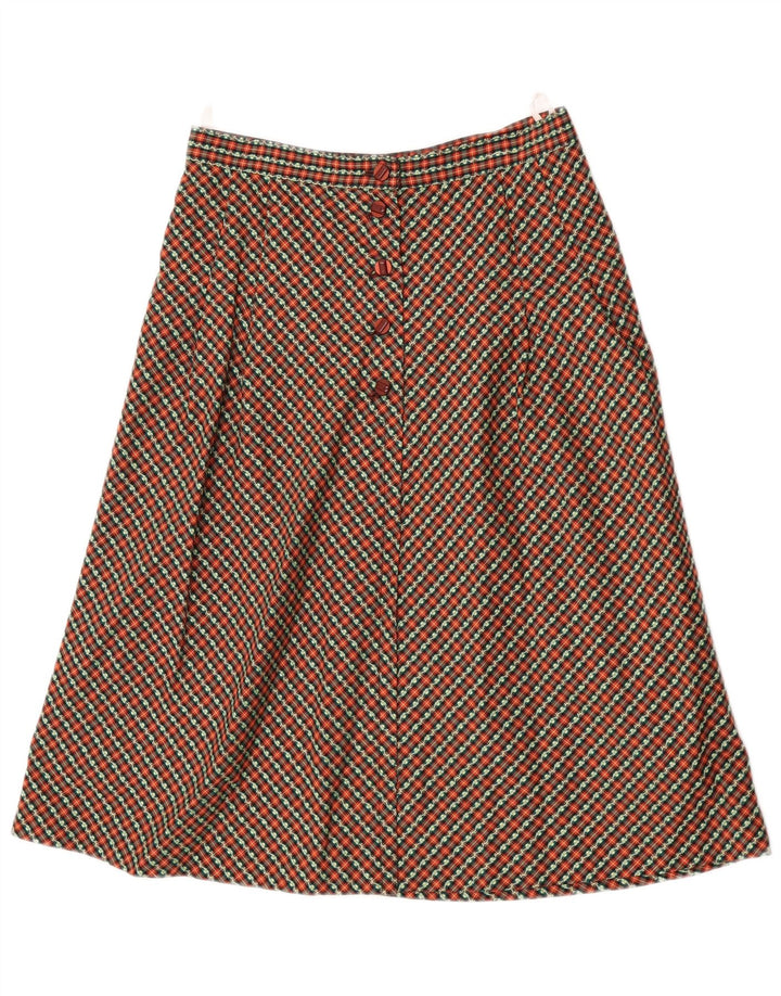 vintage Femme Jupe A-Line W28 Moyen Multicolore Check