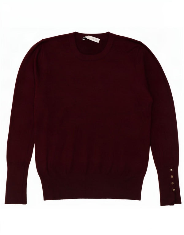 Zara Pull ras du cou pour femme UK 12 Viscose bordeaux moyen