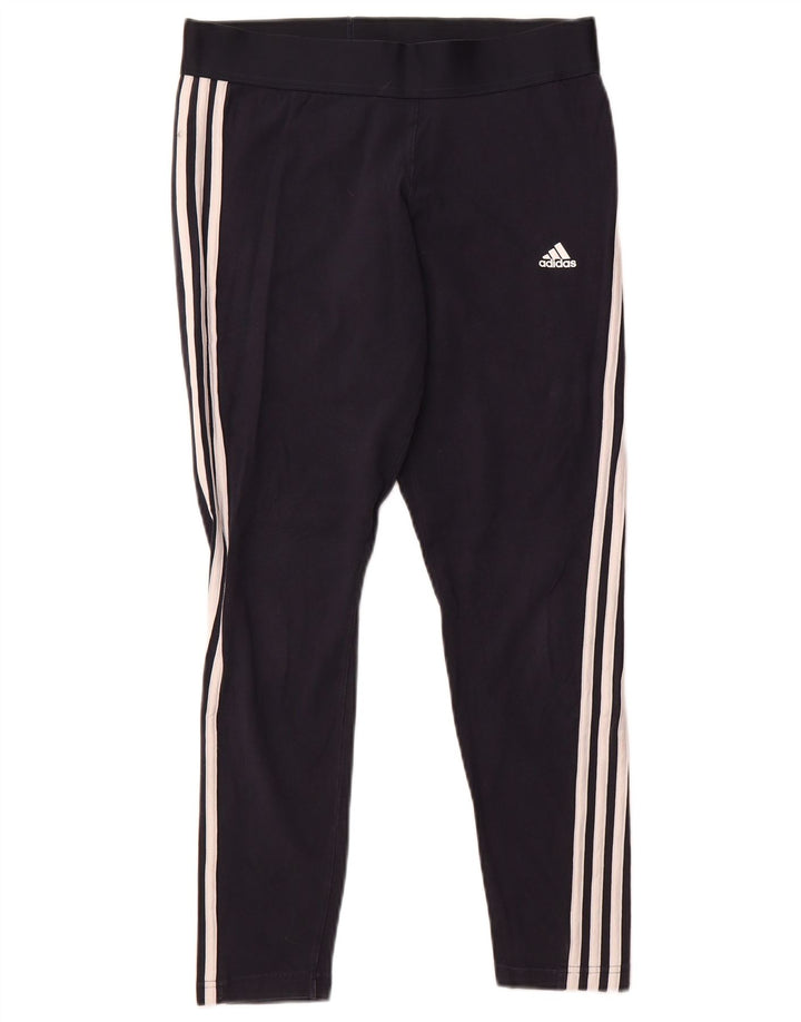 Adidas Leggings Femme UK 16/18 Large Bleu Marine
