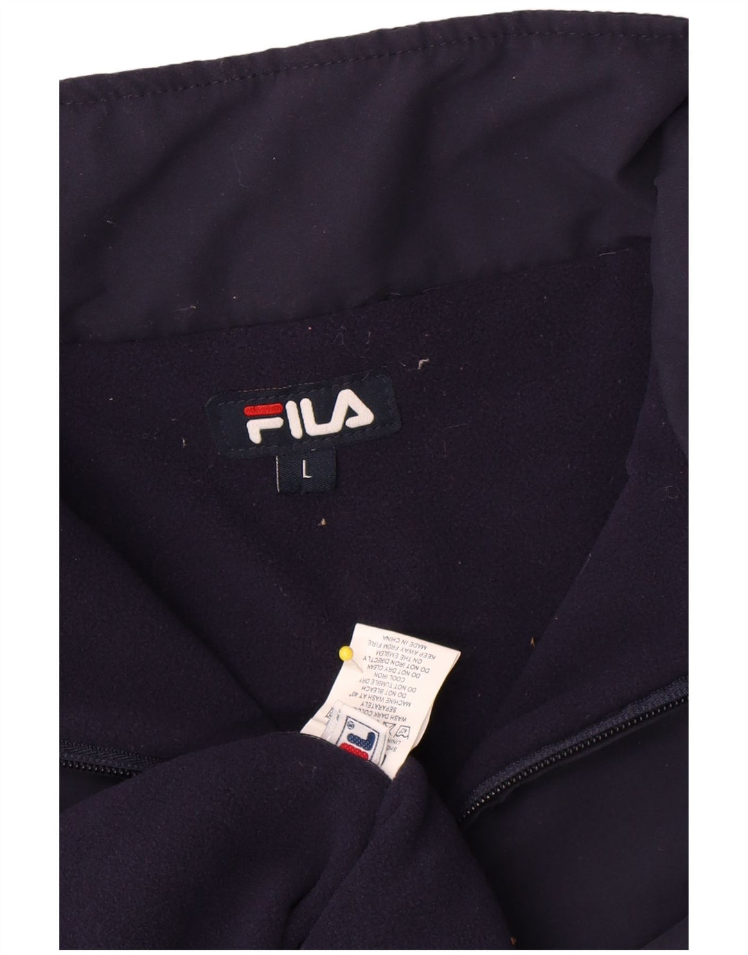 Fila Homme Zip Neck Sweatshirt Jumper Grand Bleu Marine Polyester