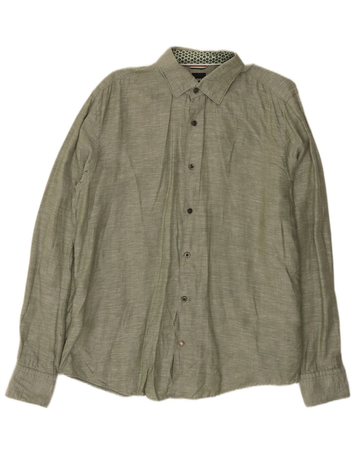 Hugo Boss Chemise Homme Taille 41 Grand Lin Vert