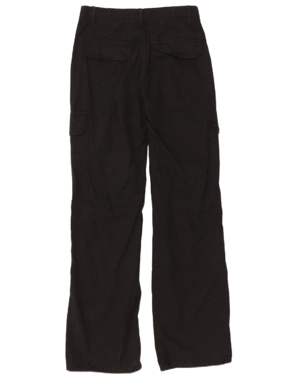 Zara Pantalon cargo large pour femme EU 34 2XS W24 L31 Coton noir