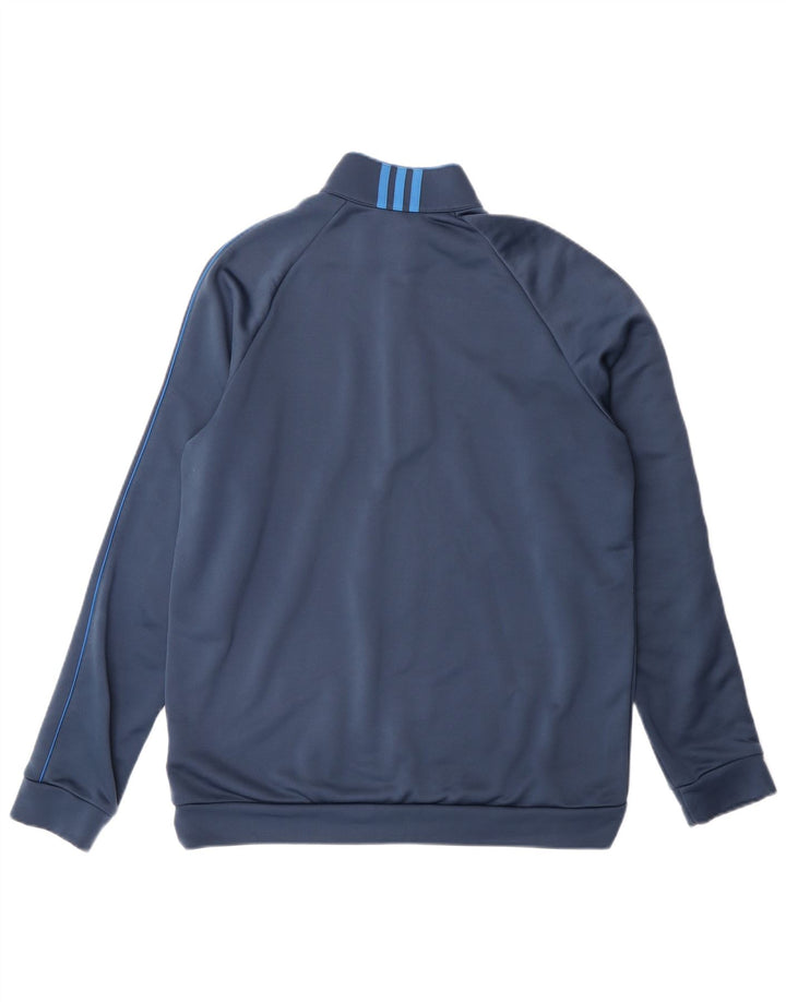 Adidas Homme Climalite Zip Neck Pull Survêtement Haut Bleu Moyen Polyester
