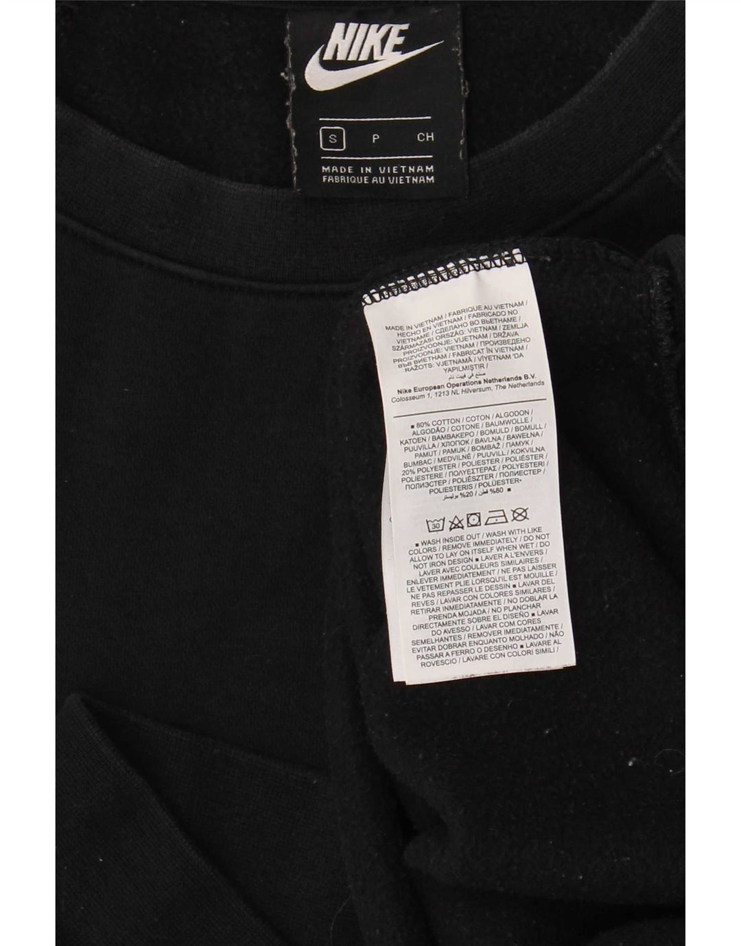Nike Sweat-shirt graphique pour homme en coton noir Taille S