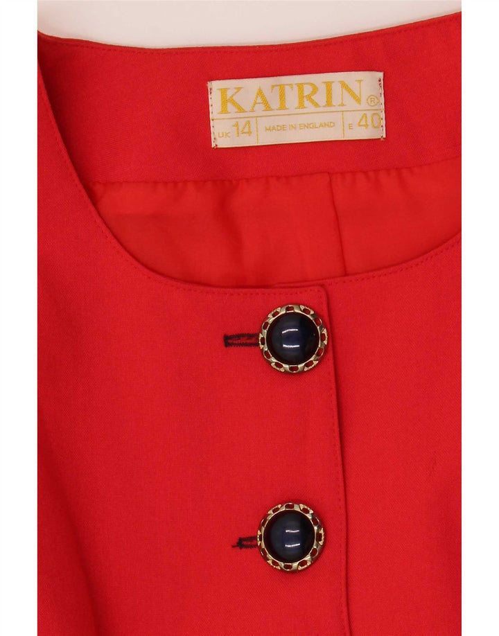 Katrin Veste blazer à 8 boutons pour femme UK 14 Rouge moyen