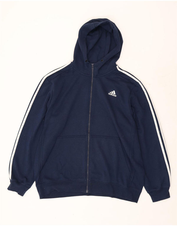 Adidas Pull à capuche zippé Climalite pour homme XL Bleu marine Polyester