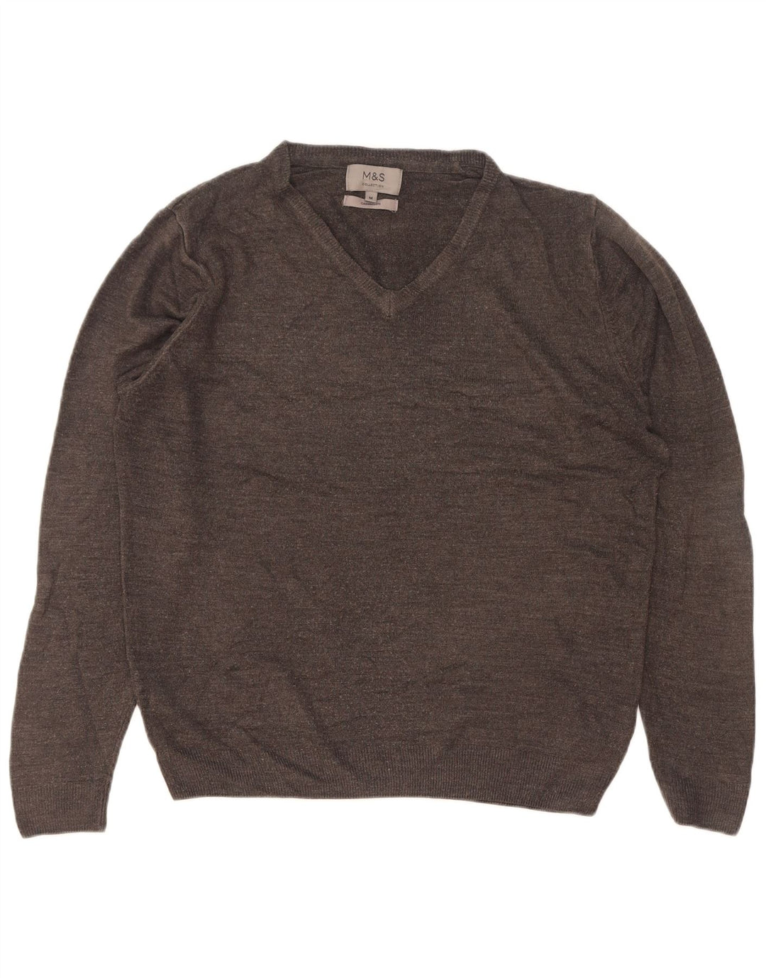 Marks & Spencer Pull Col V Homme Gris Moyen Acrylique