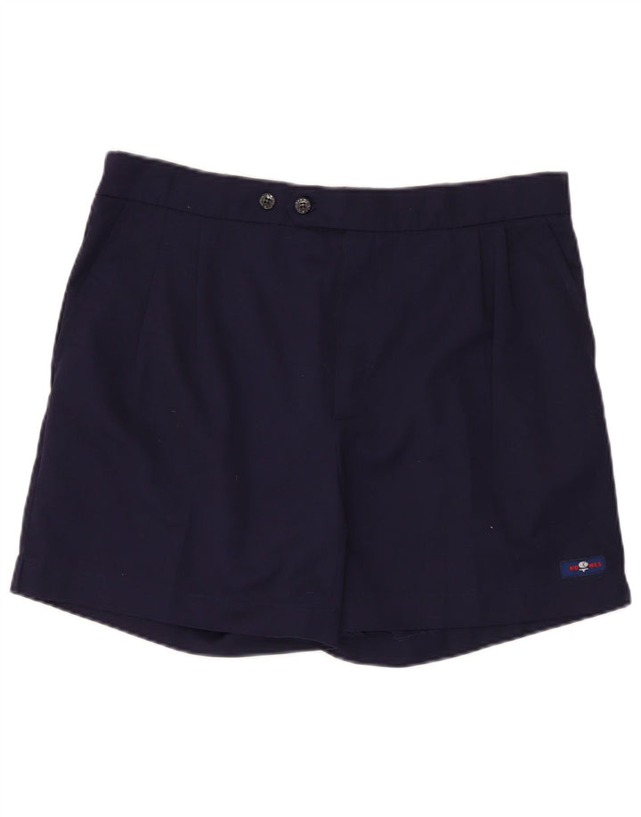 vintage Mens Chino Shorts Grand W36 Bleu Marine Polyester