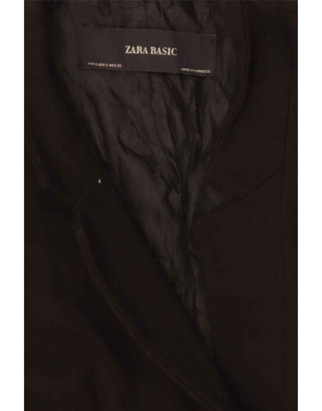 Zara Veste blazer longue pour femme UK 10 Small Noir