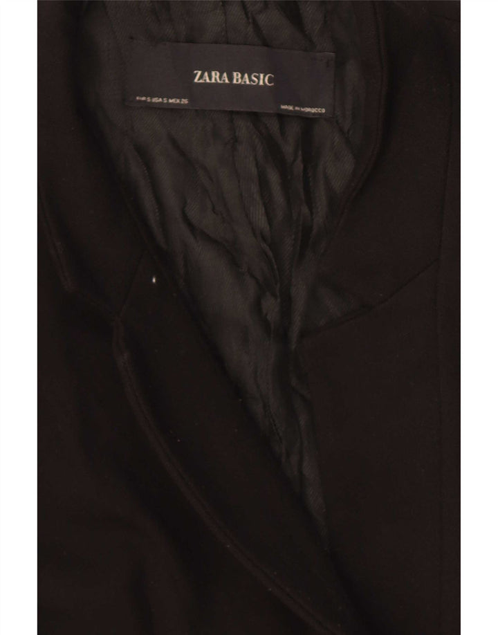 Zara Veste blazer longue pour femme UK 10 Small Noir
