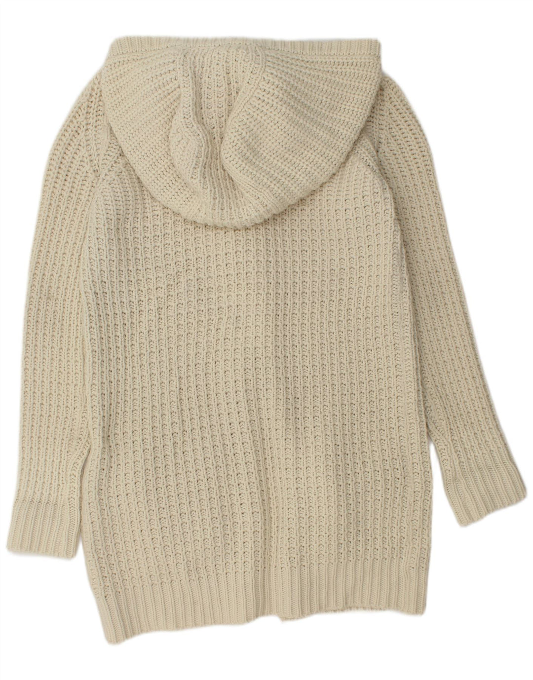 WOOLRICH Cardigan long surdimensionné pour femme UK 10 Petit Blanc cassé