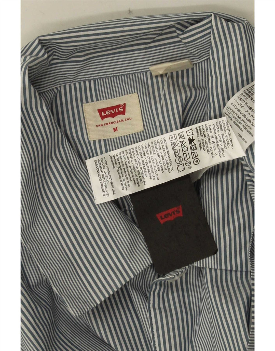 Levi's Chemise à Manches Courtes Homme Bleu Moyen Rayé Coton