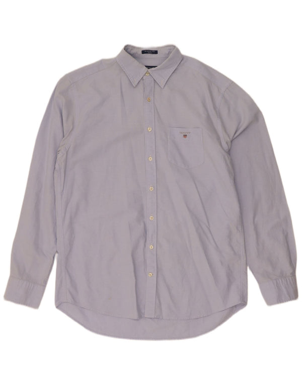 Gant Chemise Regular Fit Homme Taille 41/42 16 1/2 Large Bleu Coton