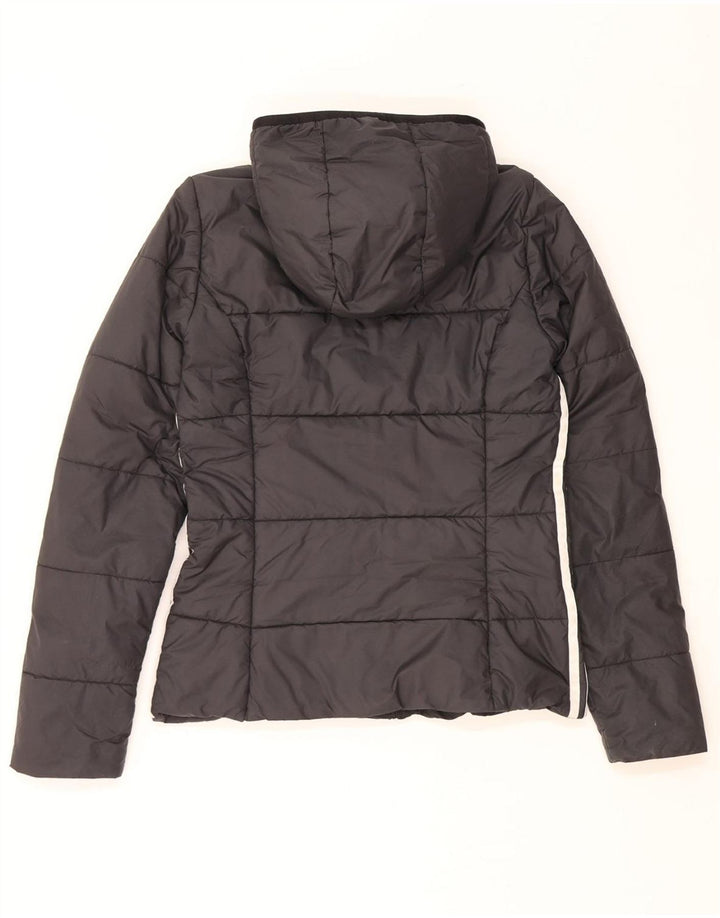 ADIDAS Veste rembourrée à capuche pour femme UK 8 Small Noir Polyester