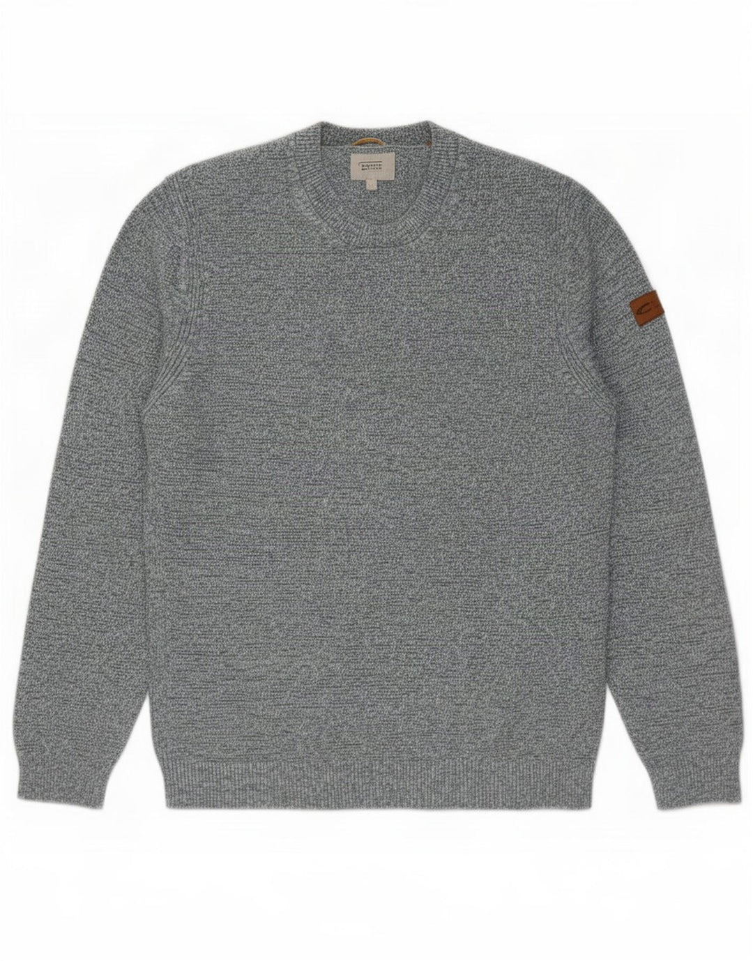Camel Active Pull col rond pour homme en coton moucheté bleu Taille L