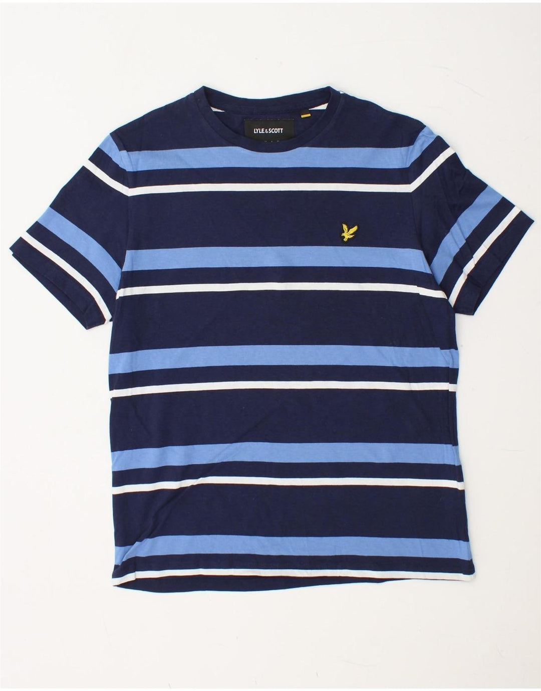 LYLE & SCOTT Haut T-Shirt Homme Bleu Marine Rayé Coton Moyen