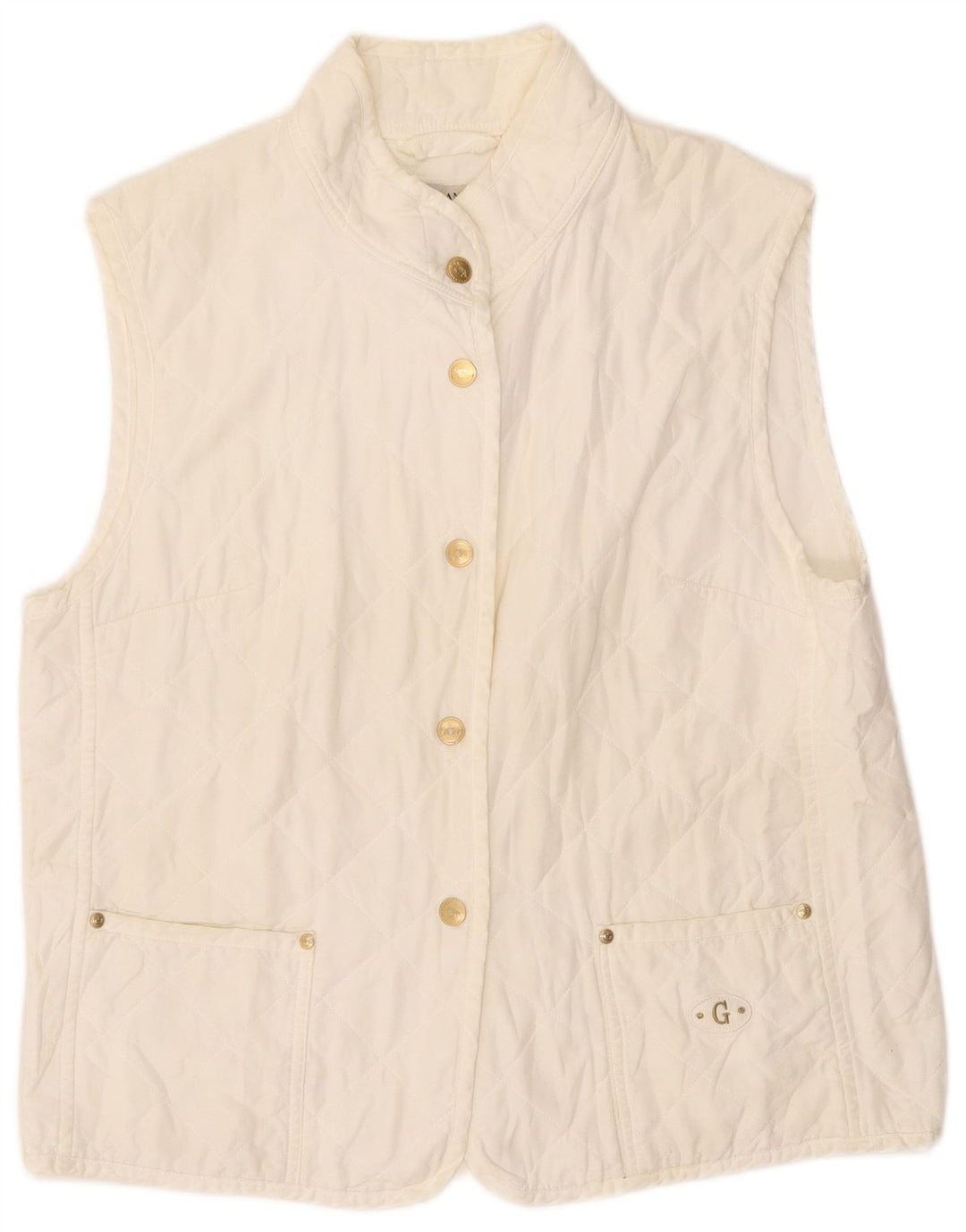Gio Anna Gilet matelassé pour femme IT 44 Polyester blanc moyen