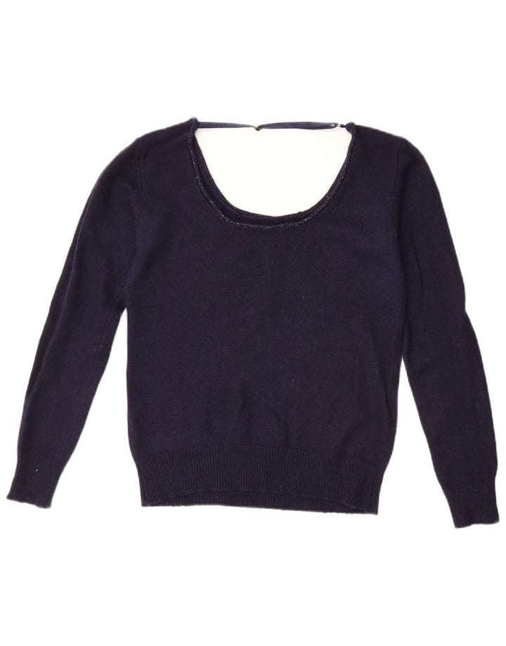 Guess Pull col bateau pour femme UK 14 Bleu marine moyen