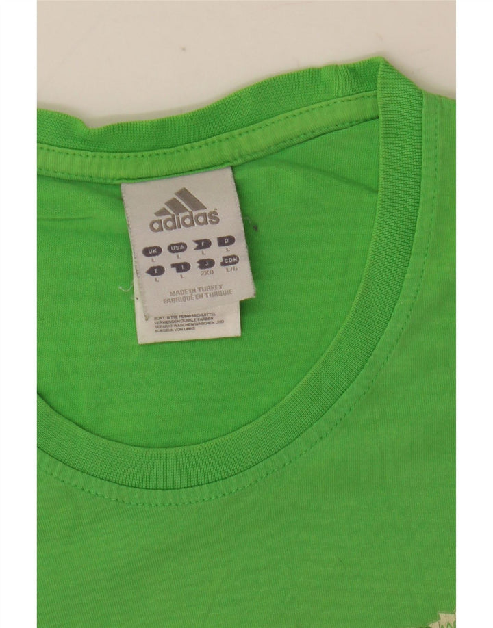 Adidas T-shirt graphique pour homme en coton vert grand