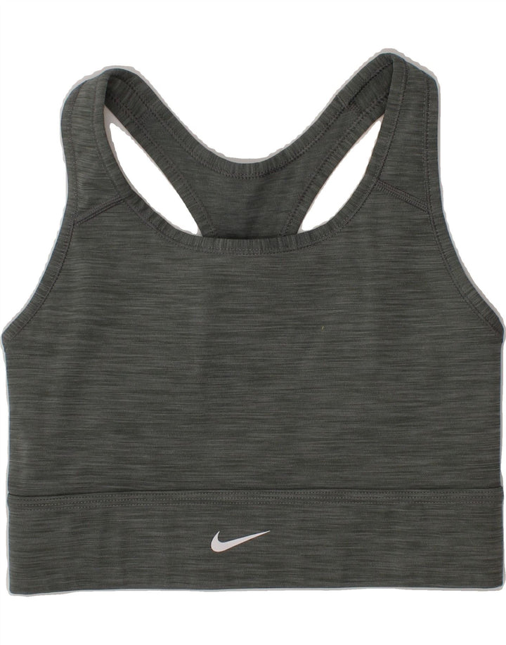 NIKE Womens Dri Fit Top UK 12 Medium Grey Polyester Vintage Nike and Second-Hand Nike from Messina Hembry 