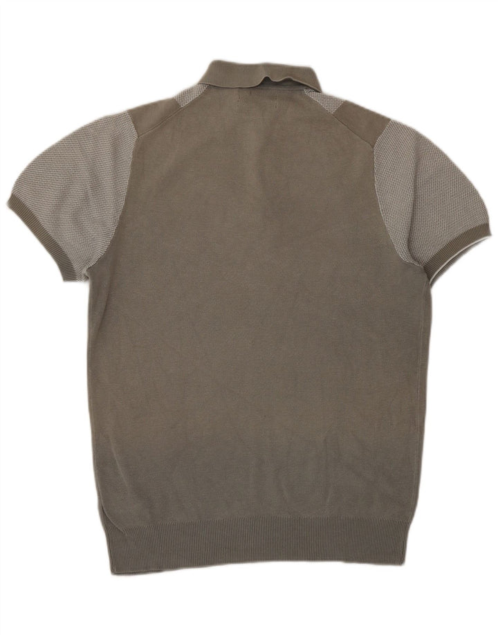 Marks & Spencer Pull à manches courtes et col polo pour homme, petit gris