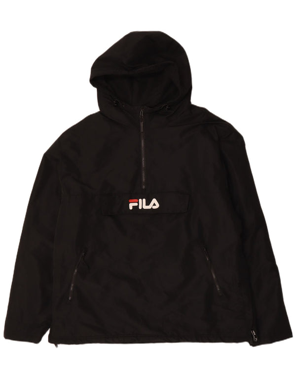 FILA Veste Anorak à capuche graphique pour homme UK 42 XL Noir Polyester