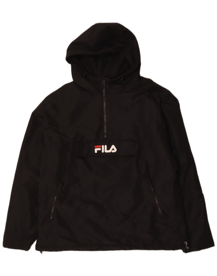 FILA Veste Anorak à capuche graphique pour homme UK 42 XL Noir Polyester