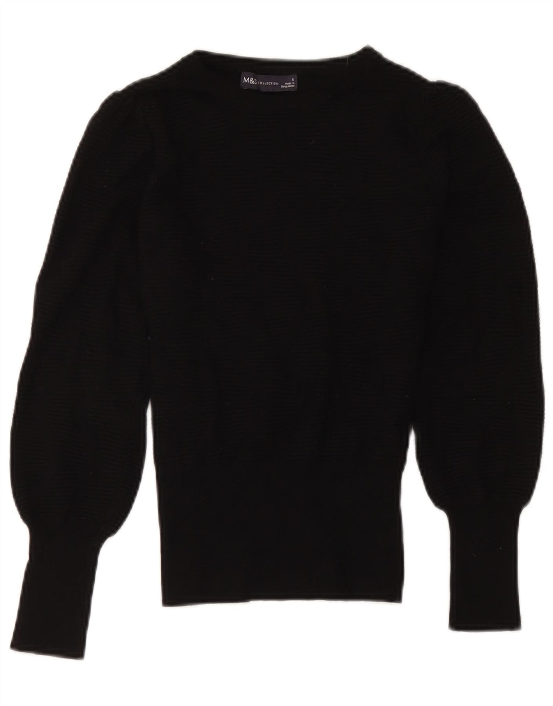 Marks & Spencer Pull à col rond pour femme UK 10 Petit Noir Classique