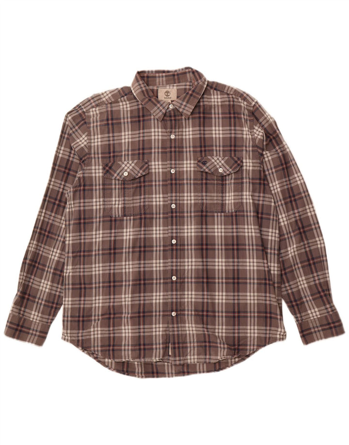 TIMBERLAND Chemise Regular Fit XL Gris à Carreaux Coton
