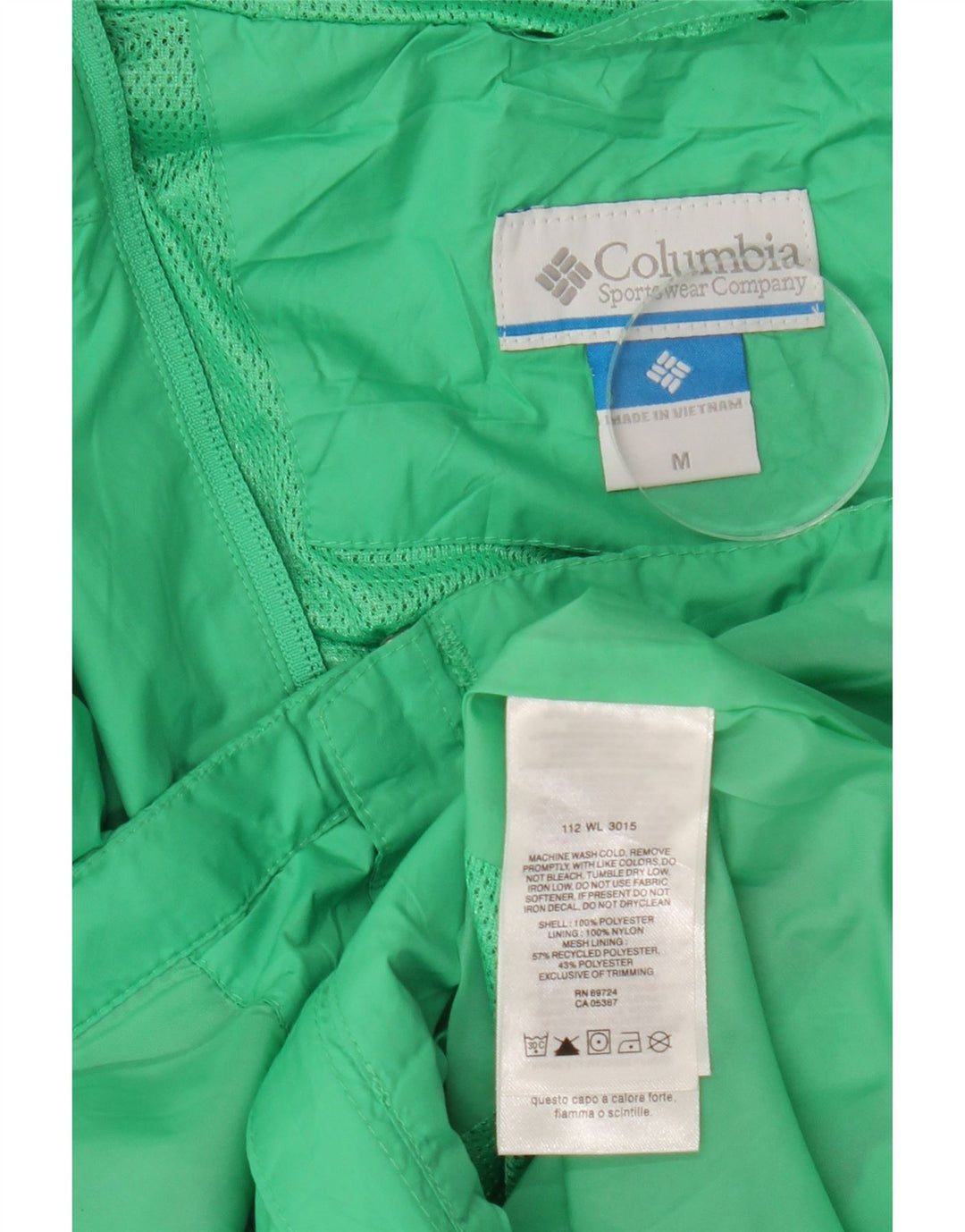 Columbia Veste de pluie à capuche pour femme UK 14 Vert moyen Polyester