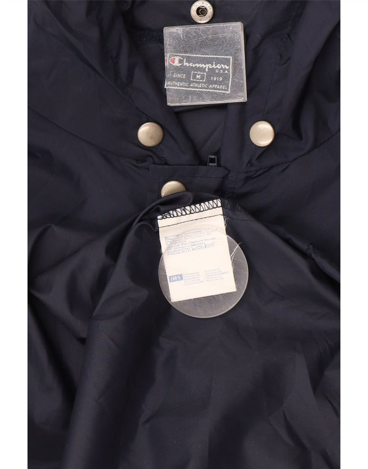 Champion Veste de pluie à capuche graphique pour homme UK 38 Bleu marine moyen Polyamide