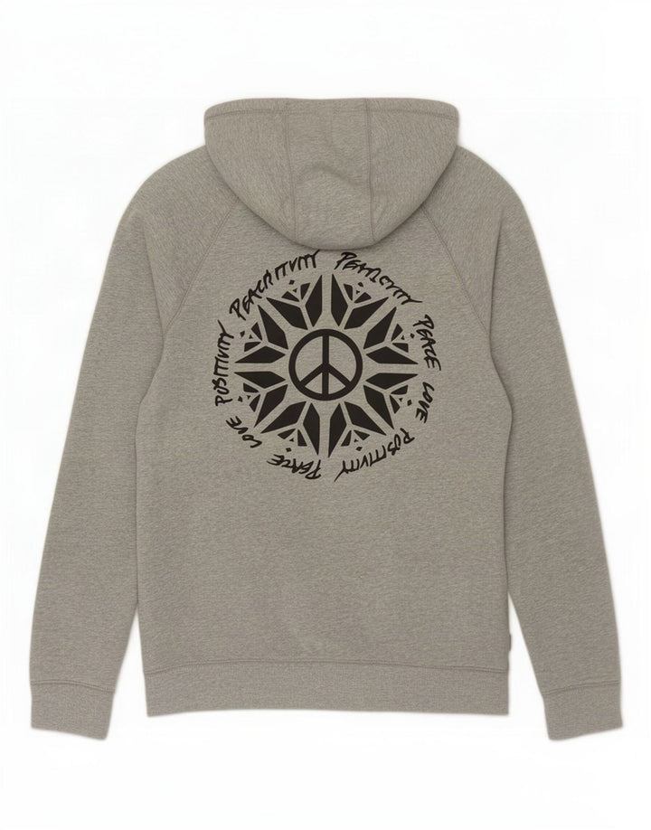 Vans Pull à capuche graphique homme gris moyen coton
