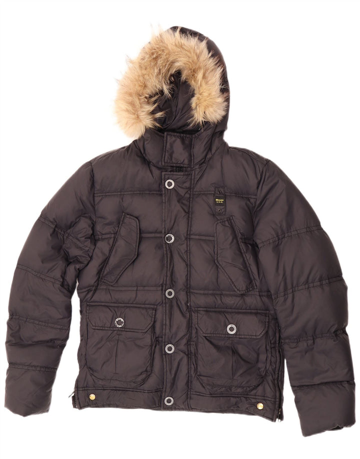 Blauer Veste matelassée à capuche pour homme UK 38 Medium Black Nylon
