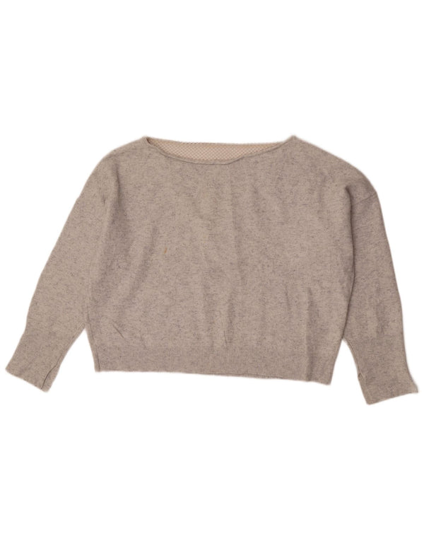 MINT VELVET Pull court surdimensionné à col bateau pour femme UK 18 XL Gris