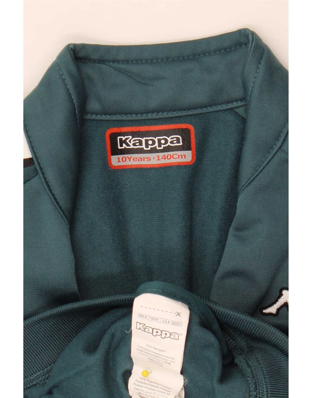 Kappa Veste de Survêtement Graphique Garçon 9-10 Ans Vert Colorblock