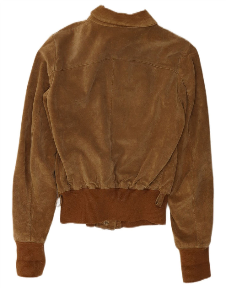 MAURO GRIFONI Blouson Bomber En Daim Femme IT 42 Cuir Marron Moyen