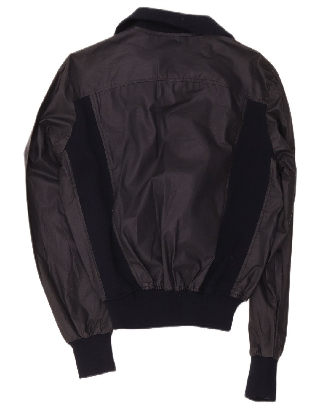 Veste Bomber Femme Vintage IT 48 XL Bleu Marine Colourblock Polyester