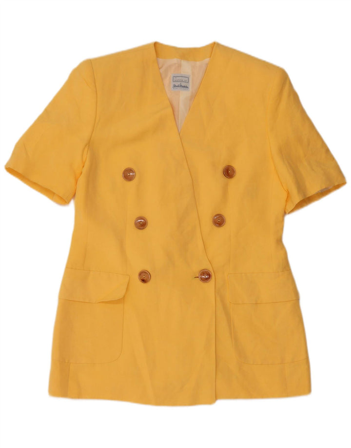 Renato Balestra Veste blazer à manches courtes pour femme IT 46 Large Jaune