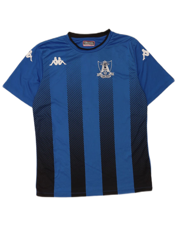 Kappa Mens Leeds United FC Graphic Football Shirt Large Bleu Rayé