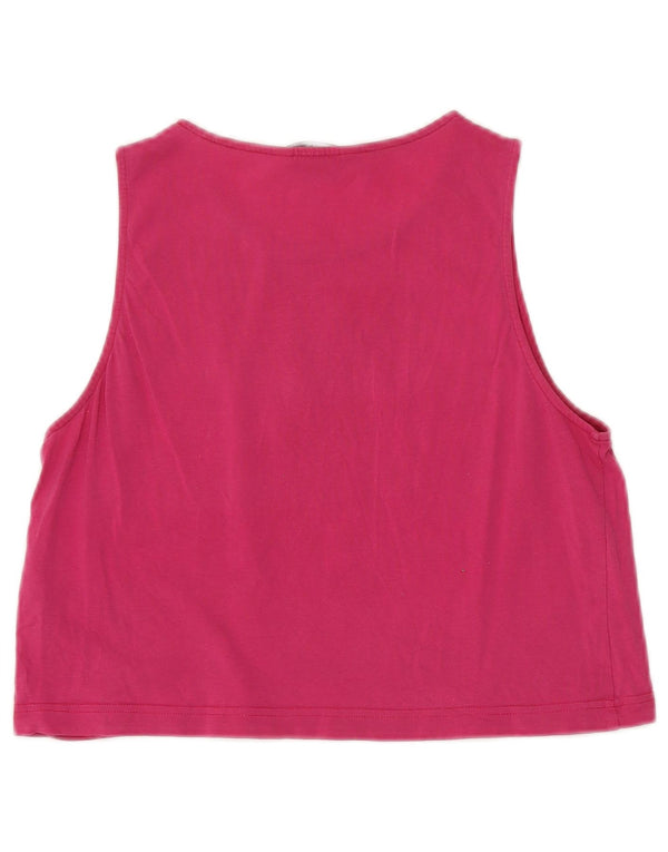 Calvin Klein Jeans Débardeur court graphique pour femme UK 12 en coton rose moyen