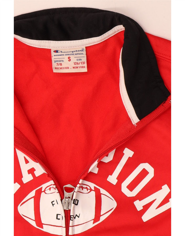 Champion Veste de Survêtement Graphique Garçon 7-8 Ans Petit Rouge Polyester