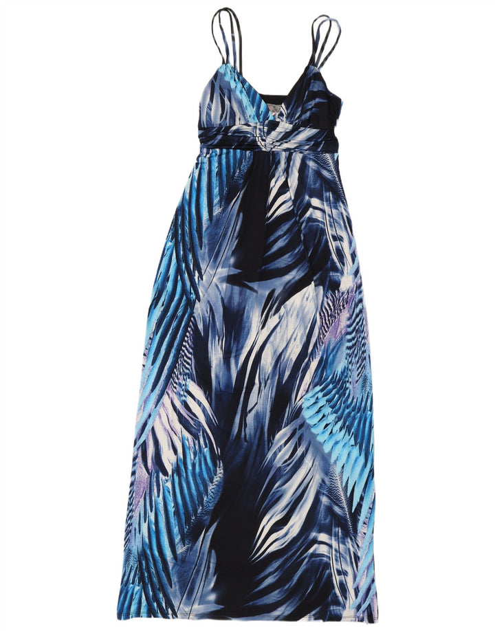 Lipsy Robe longue sans manches pour femme UK 10 Petit Bleu Floral