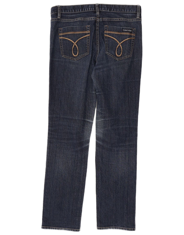 Calvin Klein Jeans skinny pour femme US 10 Large W32 L30 Bleu marine Coton