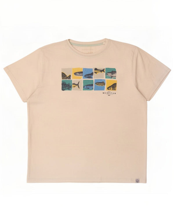 Weird Fish T-Shirt graphique homme haut 2XL coton blanc